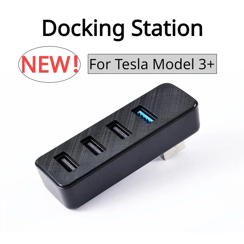 4 in 1 USB Cable Hub Docking Stations for Tesla New Model 3+ Highland Glove Box Dock Fast Charging New Model3 Car Accessories