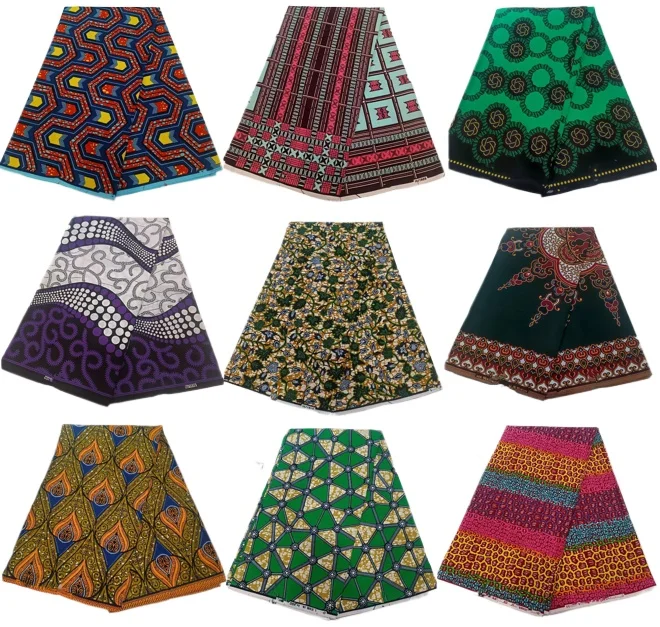 Real African 100% Cotton Veritable Wax Ankara Print Fabric Textile For Dress Dutch Dye Block For Fabrics 6 Yards Sewing