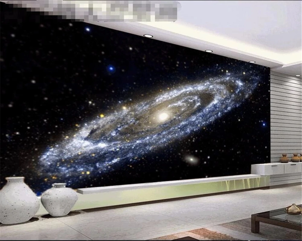 

Customized 3D Wallpaper Galaxy Bright Black Hole Ceiling Mural starry sky Living room sofa TV background wall bedroom restaurant