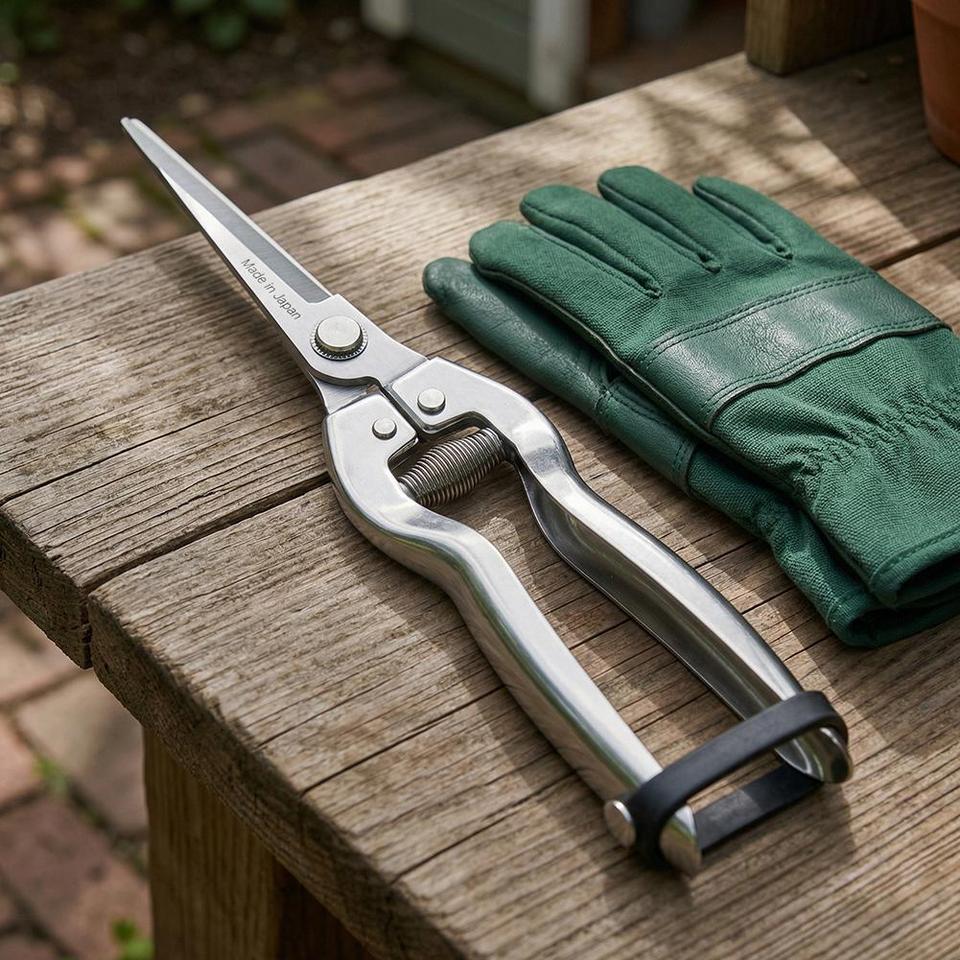  1Pc Gardening Scissors Stainless Steel Scissors Zinc Alloy Handle Fruit Tree Picking and Trimming Sawtooth Scissors Garden Tool