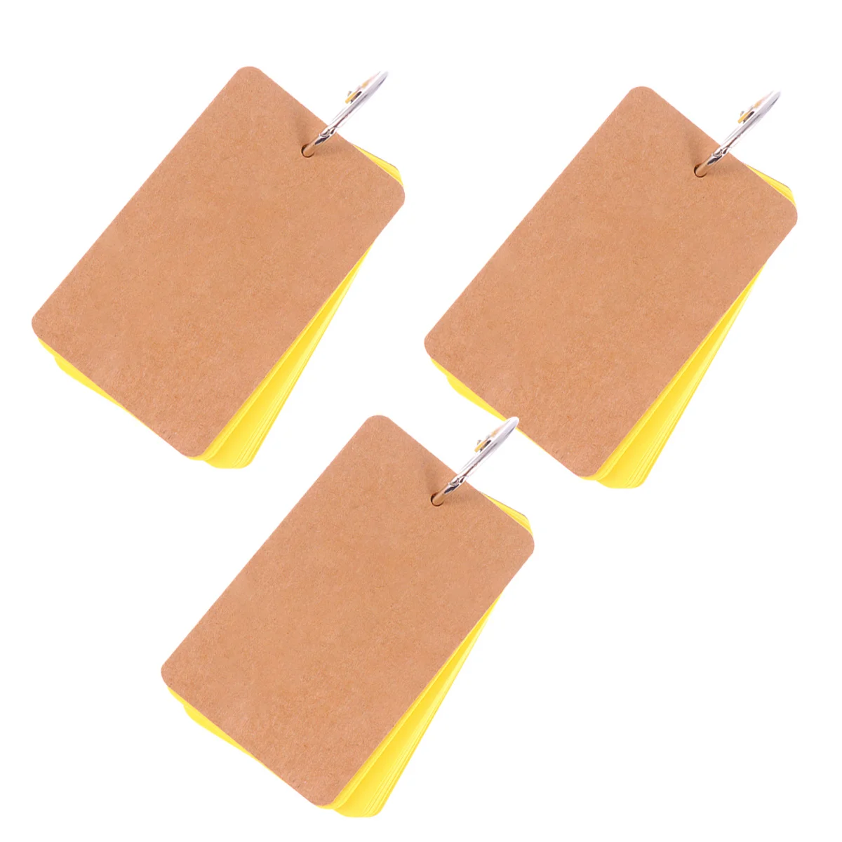 

3pcs Memo Note Pad Single Hole Punch Metal Ring Portable Compact Mini Notebook For School Office Stationery Supplies Yellow