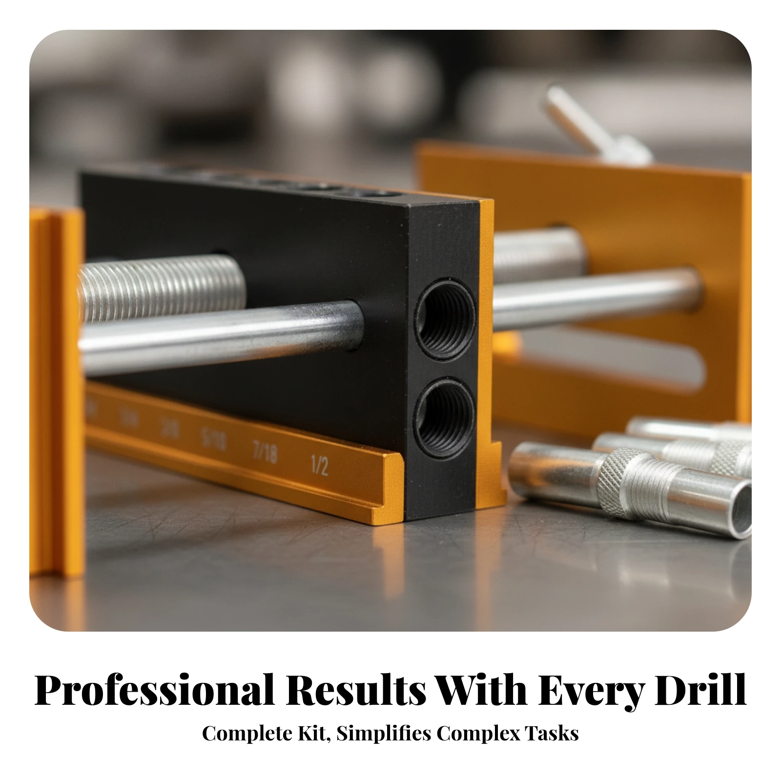 Dowel Jig with Bushings Self-Centering Perpendicular Drill Guide Drill Guide Positioner Hardened Steel Tool Anti-Oxidation