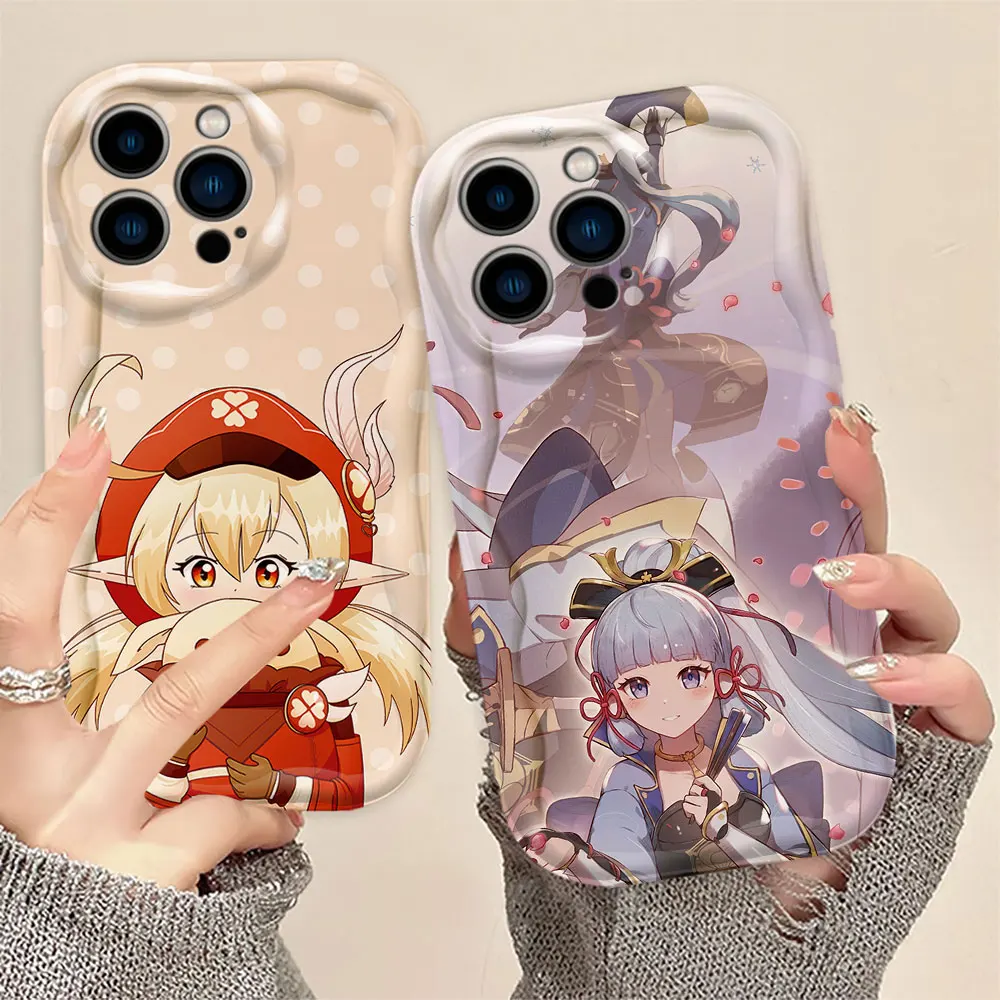 

Hot Game Girls Genshin impact 3D Wave Phone Case For Samsung Galaxy A21S A24 A25 A30 A32 A33 A33 A34 A52 A53 A71 A72 A73 Case