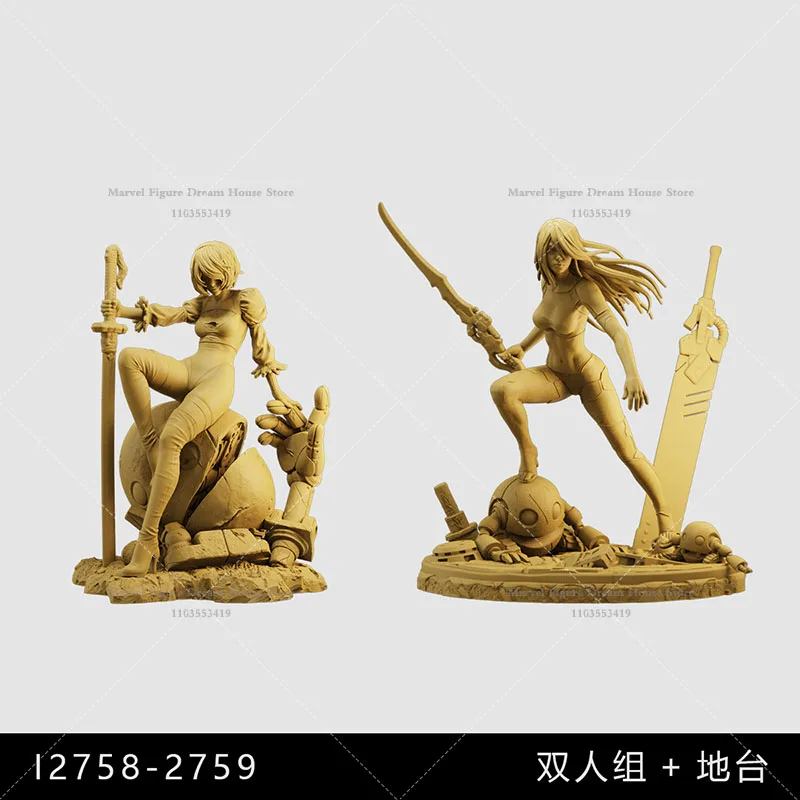 1/64 1/43 1/35 مقياس مشهد مصغر دمية الروبوتات القتالية القتال ضد أشكال الحياة الخارجية غير معلمة بيضاء صغيرة الشكل