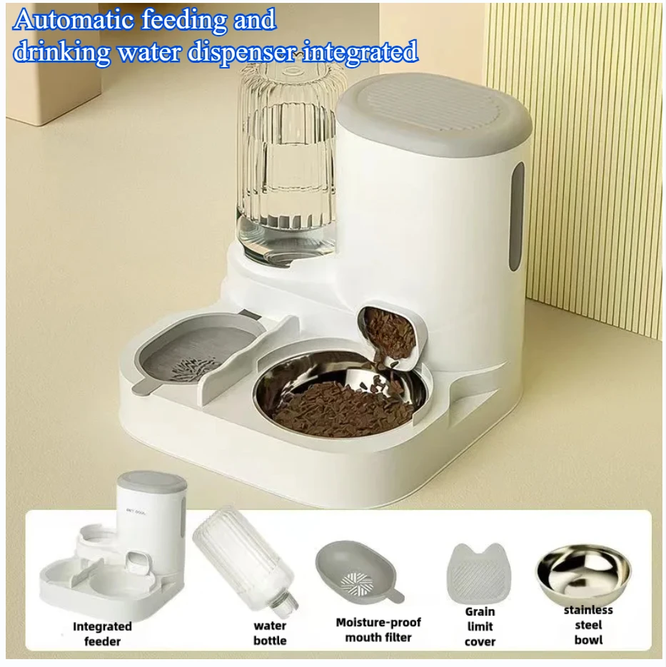 Cat Automatic Feeder Water Dispenser Water Dispenser Cat Bowl Dog Bowl  Cat Food Basin Dog Food Basin Automatic Refilling Kettle