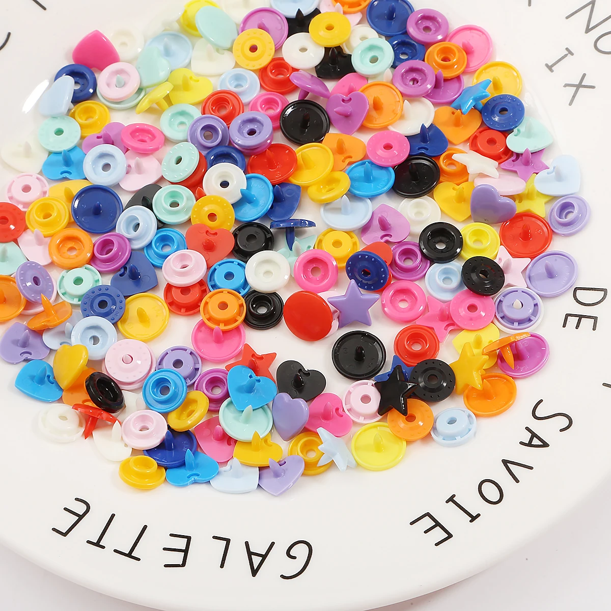 10Sets Plastic 12MM Color Resin Snap Buttons Star Heart Snap Fastener  For Press Buckle DIY Kid's Garment Sewing Accessories