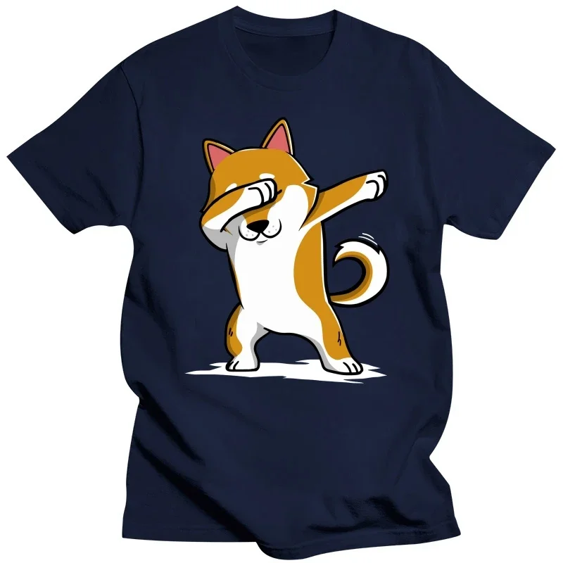 Camiseta divertida de Shiba Inu Dabbing para hombre, camisa de manga corta, Humor japonés, regalo para amantes de los perros, camiseta informal de