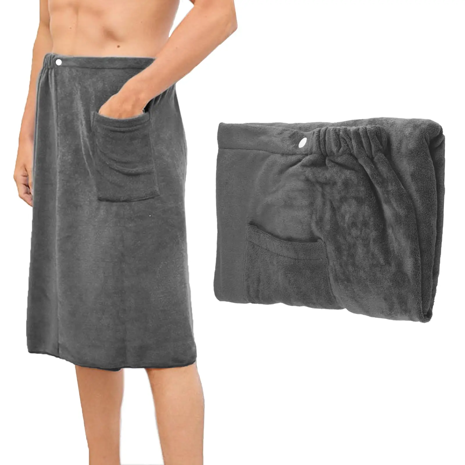 Kilt de sauna para hombre - Toalla ajustable de secado rápido de 70x140 cm para spa/gimnasio