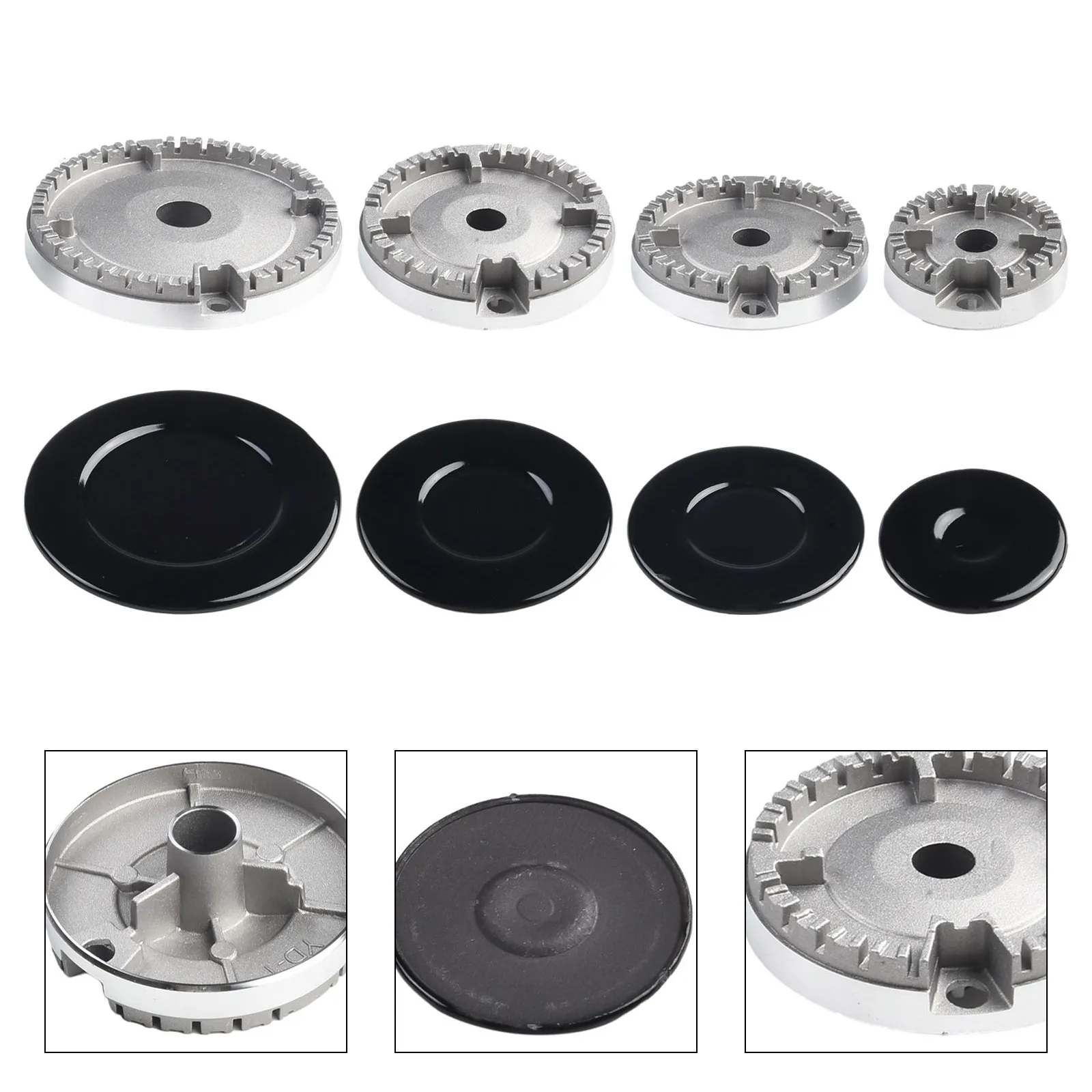 1Set Cooker Hat Set Stove Lid Upgraded Oven Gas Hob Burner Crown Flame Cap Fits Most Gas Stove Burners Kitchen Accessories