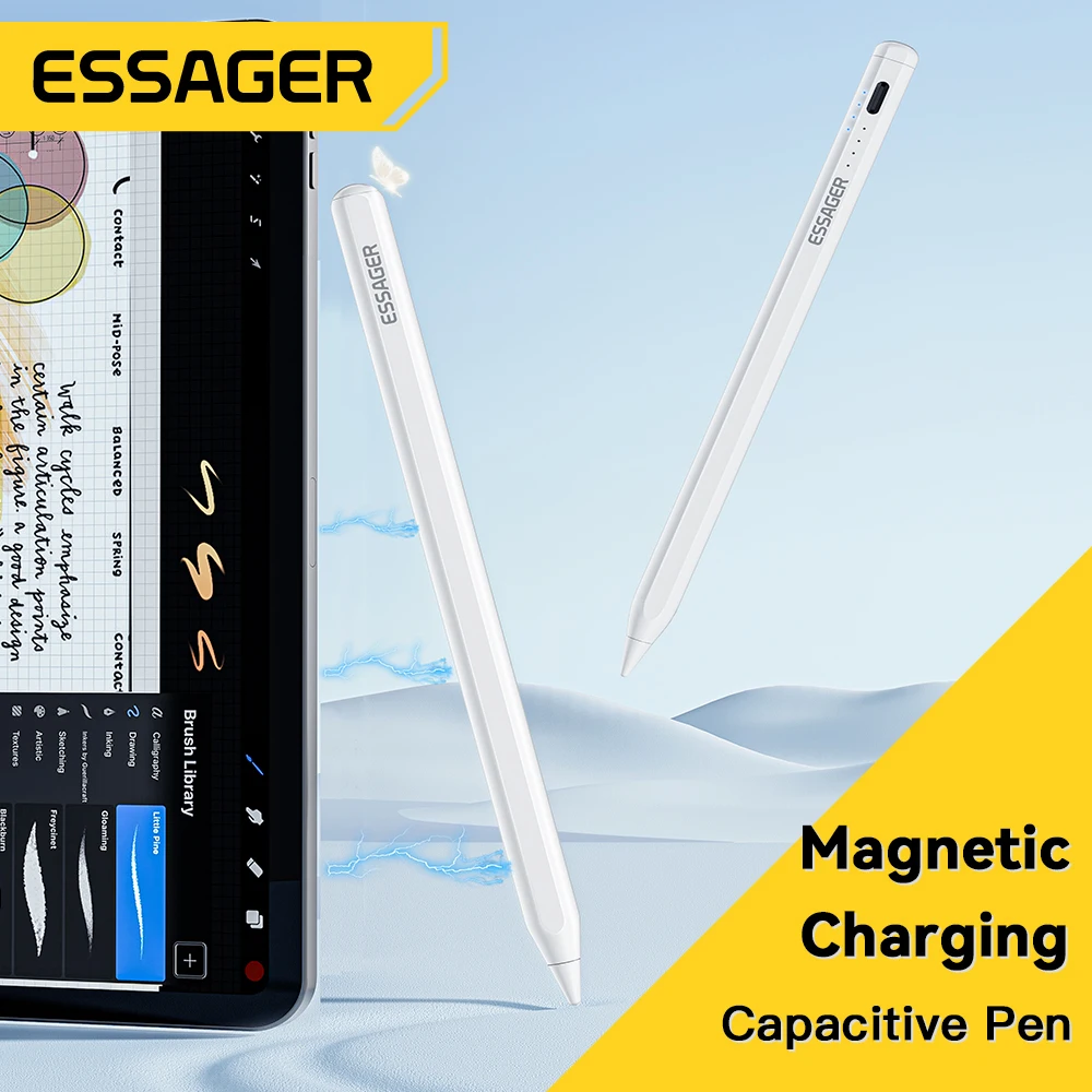 

Стилус Essager для iPad Apple Pencil 2 1 с Bluetooth, магнитная Беспроводная зарядка для iPad 2022, 2021, 2020, 2019, 2018, Air 5