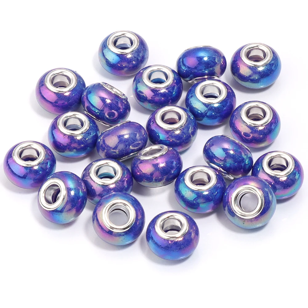 20Pcs Resin Round Beads for DIY Bracelet and Necklace Making