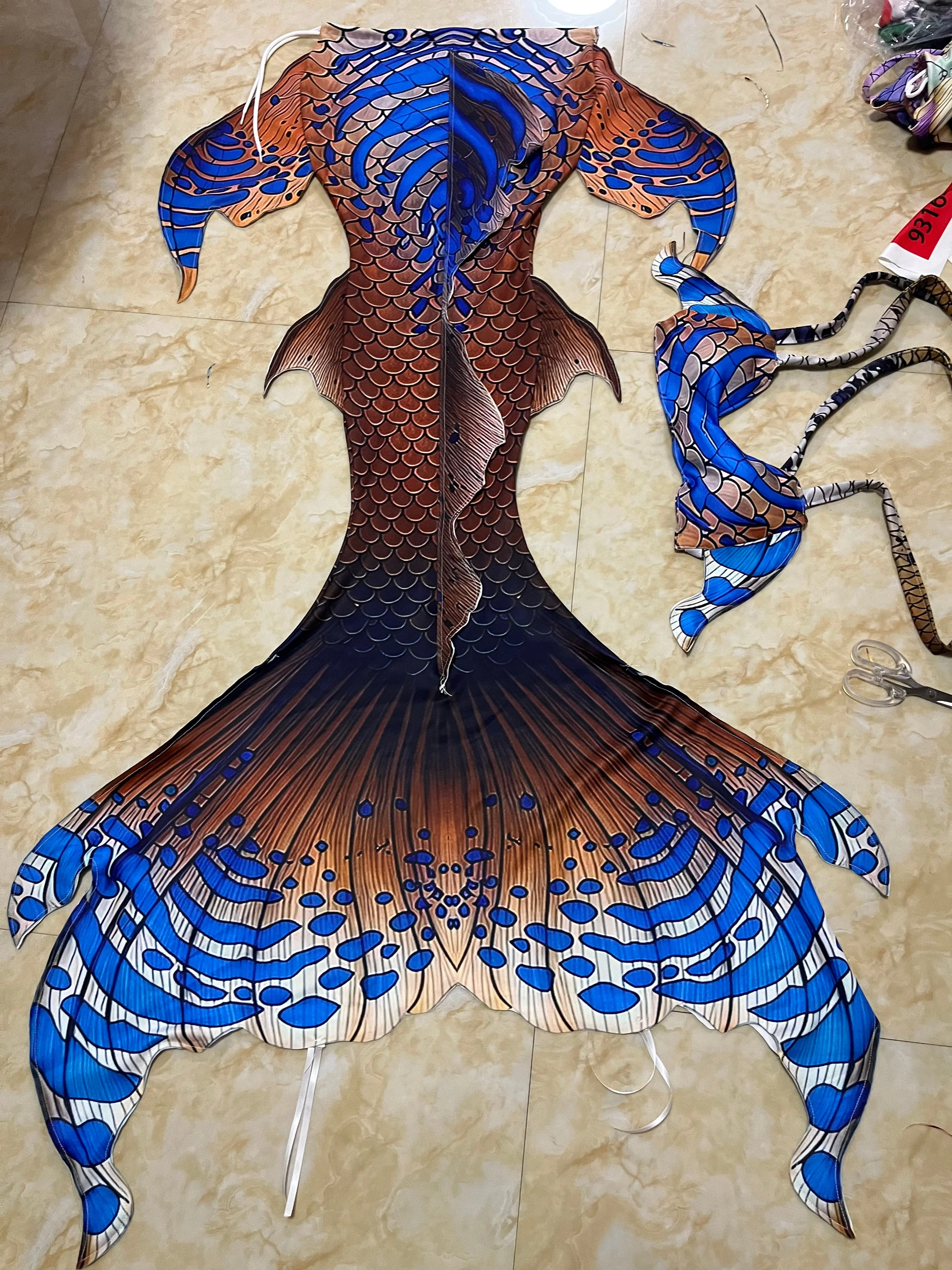 

Костюм русалки с градиентной окраской для взрослых, для подводных тренировок и аквариумов