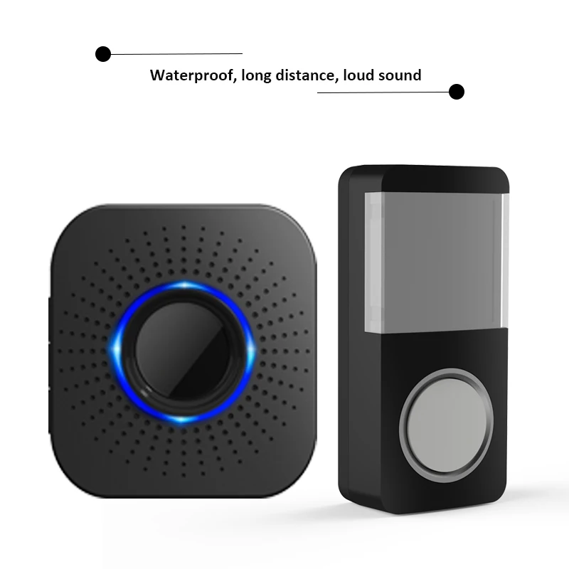 2.4Ghz Wireless Long Distance 58Music LED Light Doorbell Outdoor Water-proof Welcome Chime Guest Remind Button