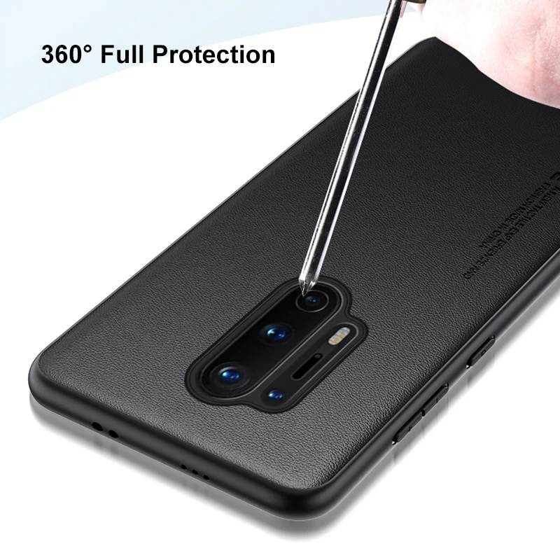 Luxury PU Leather Case For OnePlus 8 Pro 8Pro Back Cover Matte Silicone Shockproof Full Protection Phone Case For One Plus 8 Pro