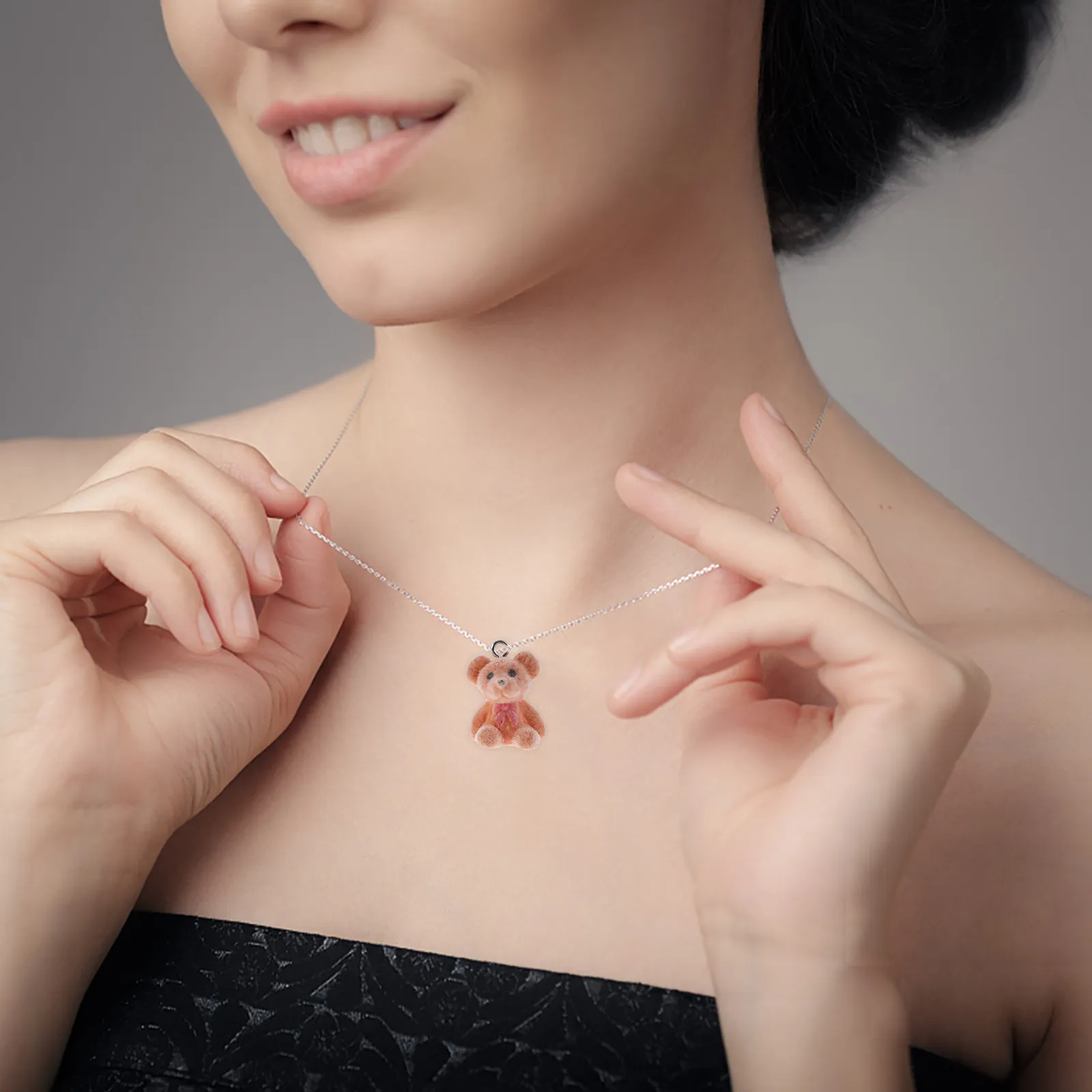 

10Pcs Bear Charms Hanging Hole DIY Jewelry Making Pendants Necklace Bracelet Earrings Cute Resin Craft Accessories