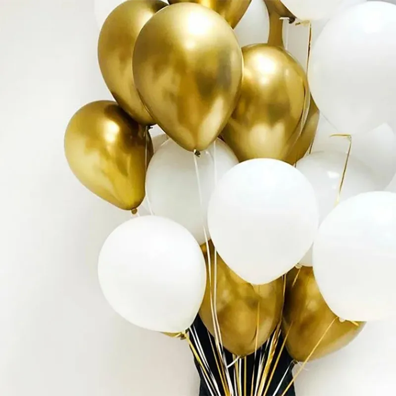 25pcs 5/10inch Night Blue Chrome Gold Latex Balloon for Wedding Decorations Birthday Christening Festival DIY Party Decors Balls