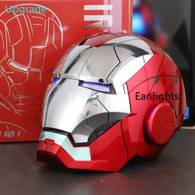 Marvel Iron Man Autoking 1/1 Mk5 Helmet Remote And Voice Control Iron Man Automatic Helmet Mask With Led Light Figure For Boys