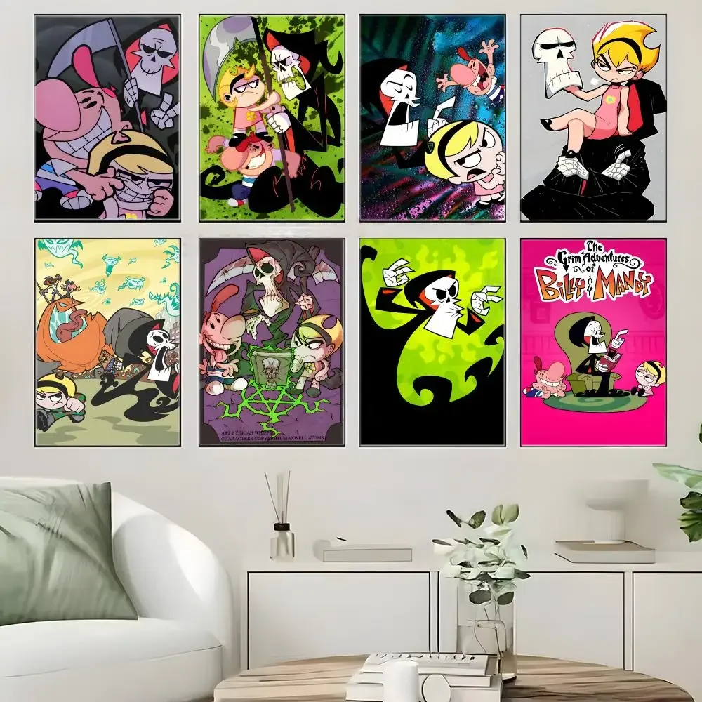 Anime Black Comedy B-Billy Mandy Poster Crease Free Waterproof Durable All Space Wall Decor