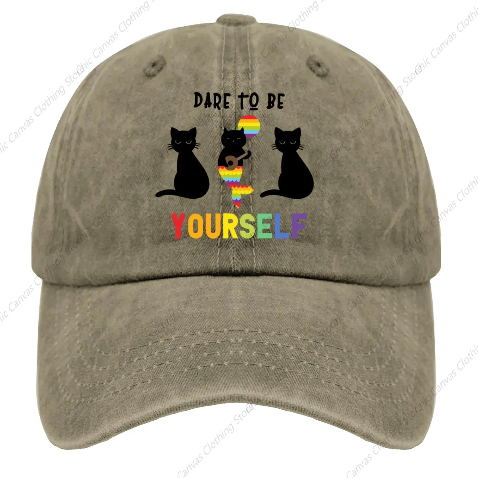 

Dare to Be Yourself Cat Fashion Adult Snapback Cap Men Women Four Seasons Adjustable Hat For Outdoor Sport Running Gift