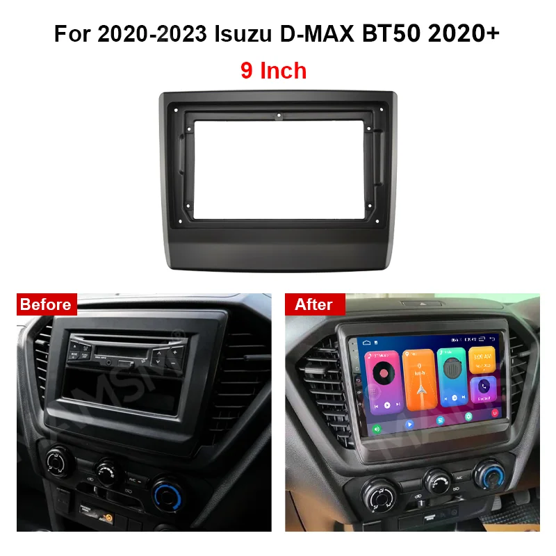 MAMSM 9 بوصة لـ 2020-2023 lsuzu D-MAX BT50 2020 + راديو السيارة الاندورويد فآسيا إطار ستيريو تلقائي لوحة القيادة تثبيت لوحة الكسوة