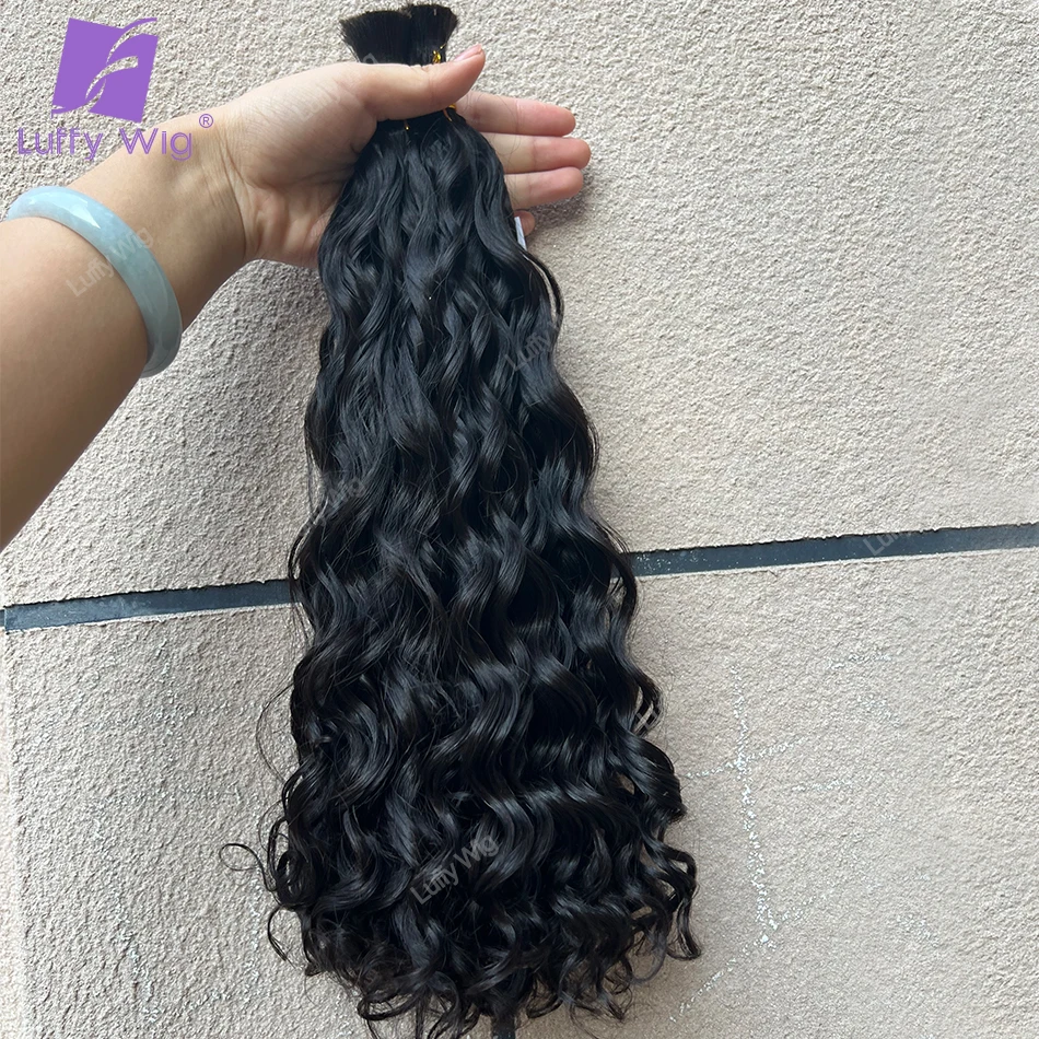 Extensiones de cabello humano para trenzar, mechones de ganchillo Remy birmano, mojado y ondulado, doble estirado, bohemio, bohemio