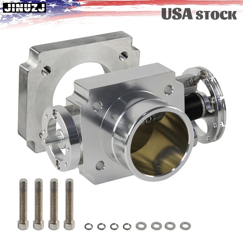 60mm ユニバーサル アルミニウム スロットル ボディ VQ35TPS インテーク マニホールド ビレット シルバー