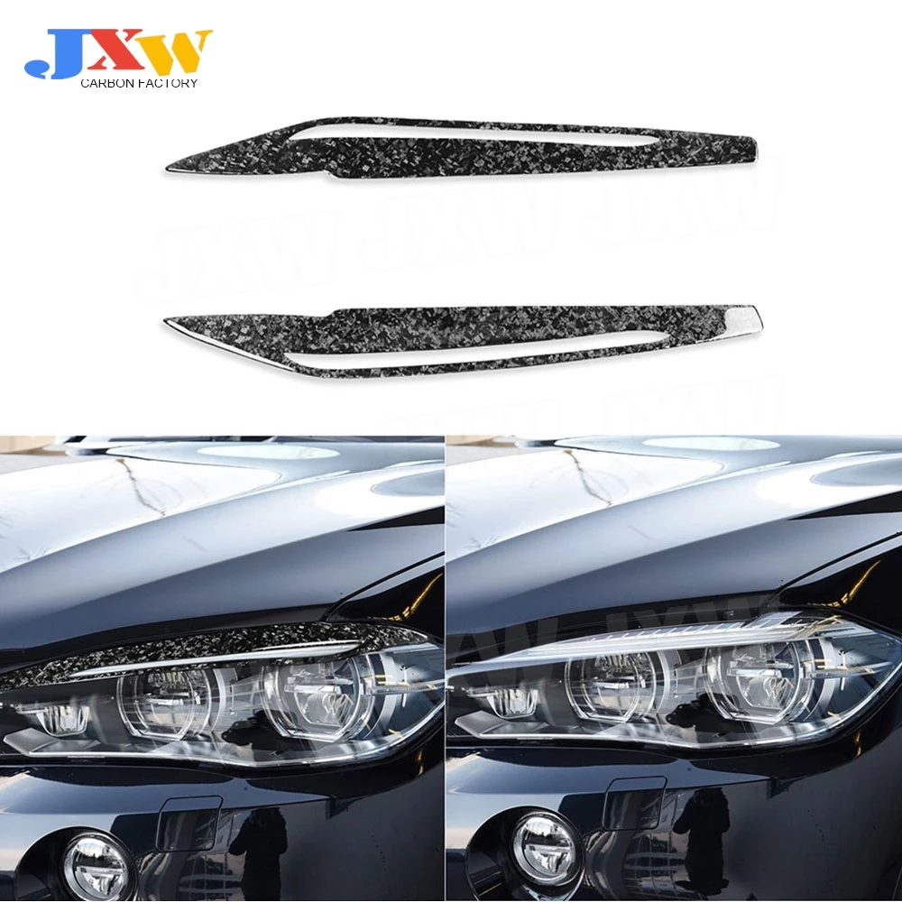 

Carbon Fiber Fiber Front Lamp Eyebrow Headlight Covers for BMW X5 F15 2014-2018 Car Interior Decoration