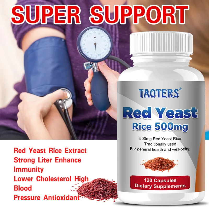 Red Yeast Rice Supplement - Super Powerful Vegetarian Capsules, Immunity, Cholesterol Lowering, Stress Relief, Antioxidants