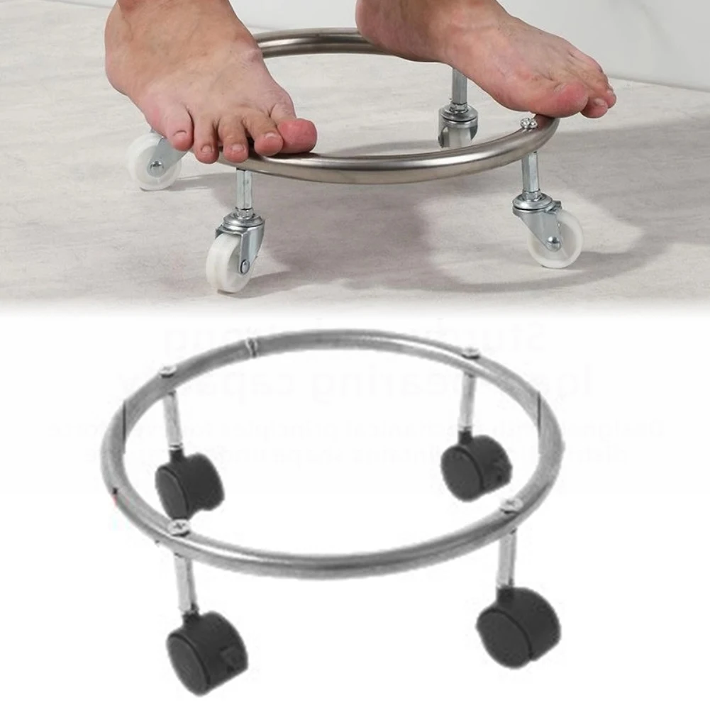 1 PCS Stainless Steel  Mobile Tray With Flexible Casters  Propane Tank Dolly With Brakes Safe  Stable Easy To Move Handling