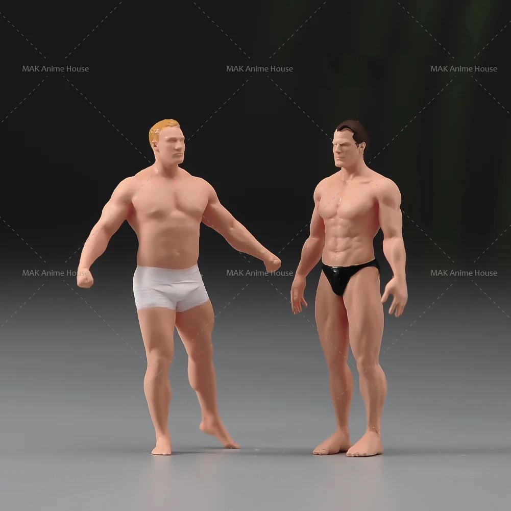 3D Printed Miniature 1/87 1/64 1/43 European Muscle Man Hero Pose Painted Diorama Figure Mode Creative Photography Car Toys