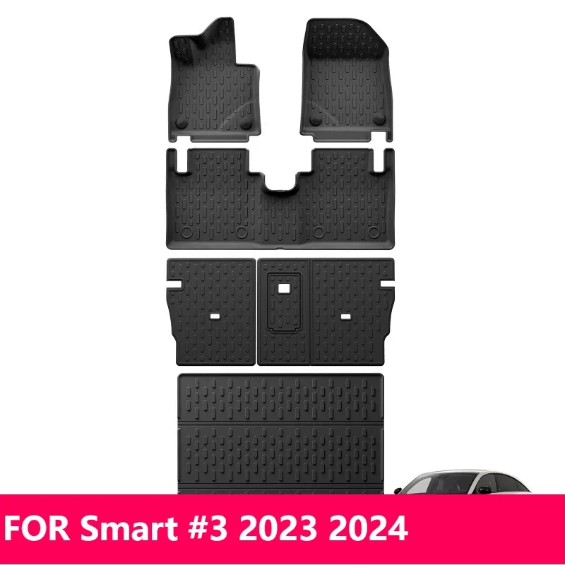 

For Smart #3 2023-2024 TPE 3D Waterproof Floor Mats & Trunk Liner Black