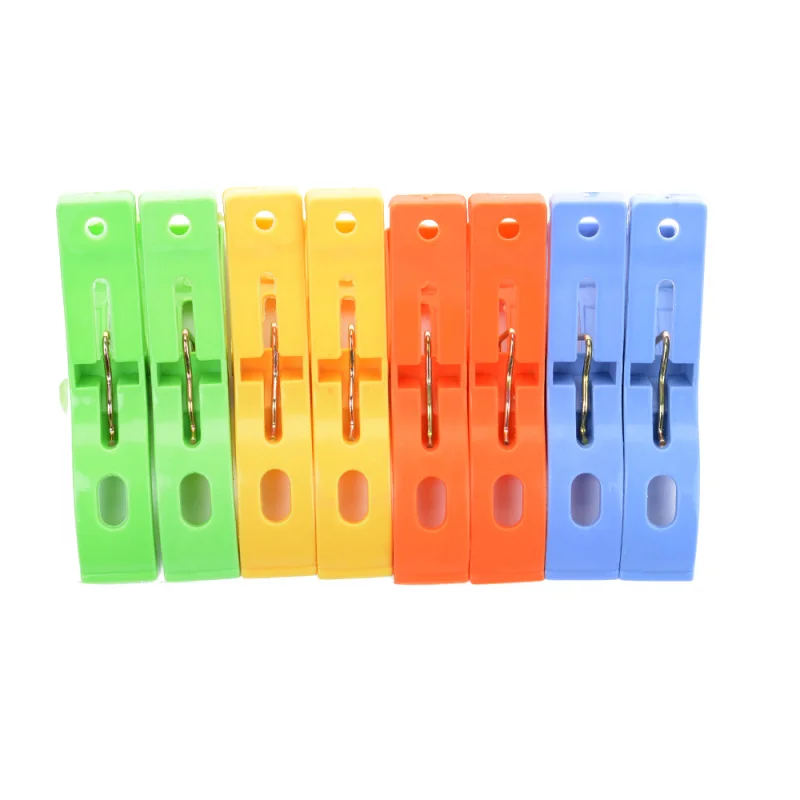 8Pcs/set Large Hanger Clips Plastic Windproof Clothes Pins Spring Clamp Beach Towel Powerful Clothespins Quilt Clip