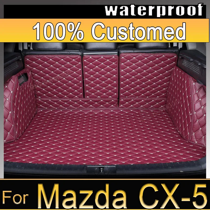 For Mazda CX-5 CX5 CX 5 KF 2017 2018 2019 2020 2021 2022 Leather Rear Trunk Mat Liner Floor Tray Carpet Mud Pad Guard Protector