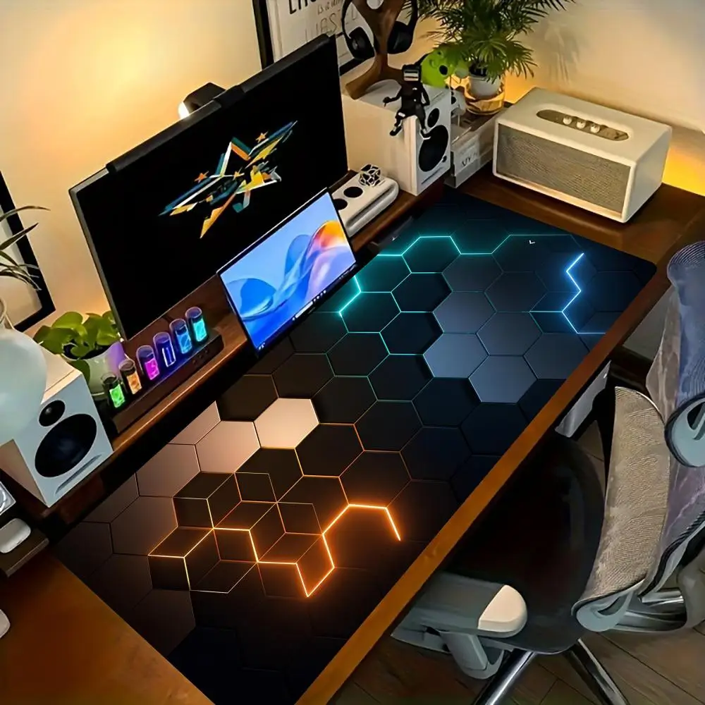 Hexagon Mouse Pad XXL Computer MousePads Rubber Keyboard Long Desk Pads PC Game Soft Office Carpet TableMat Desktop Big Mausepad