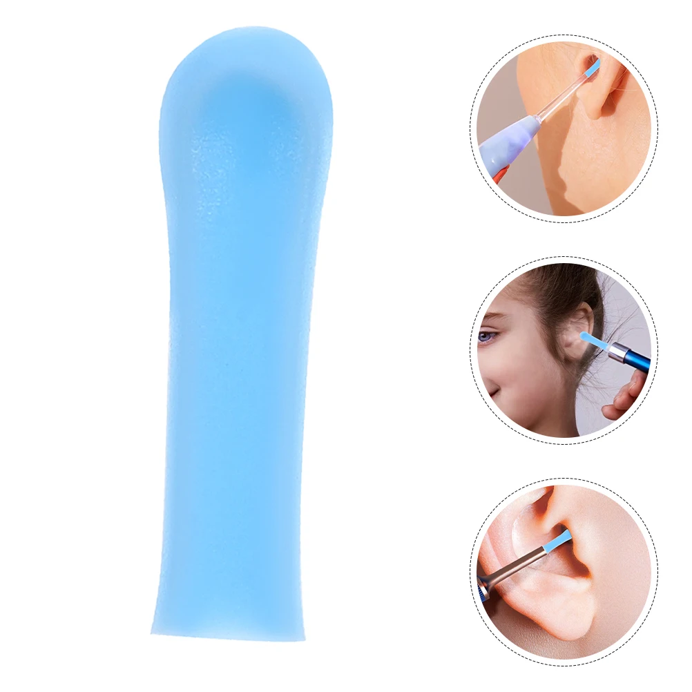 

5pcs Silicone Spoon Tips Replacement Wax Removal Tool Cleaner Kit Blue Compatible With Visual Ear Scoops Reusable Tips For