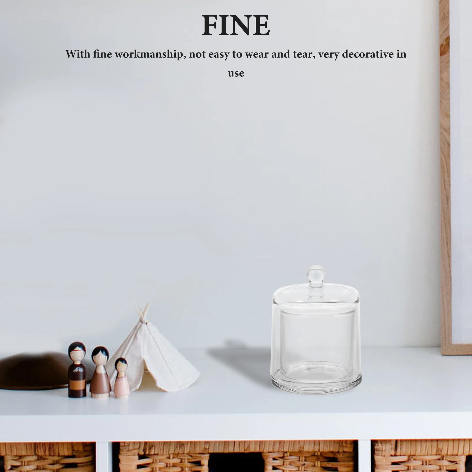 

1 Set Aroma Cup Glass Cover Transparent Dust Proof Home Decor Accessory Bell Jar for Dry Flower Lipstick Display Ornament