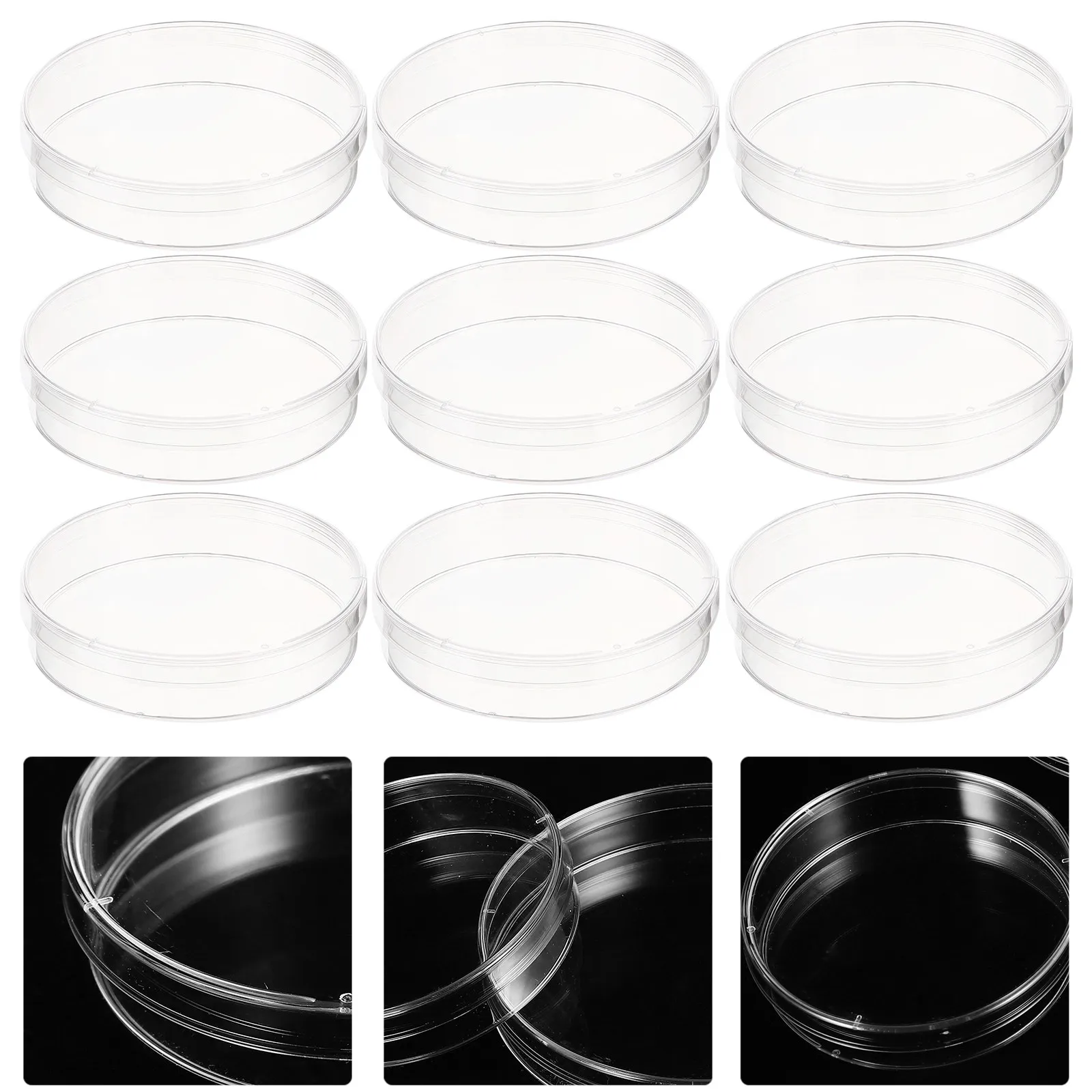 30Pcs Professional Plastic Petri Dishes with Lids Transparent Culture Plates for Biology Labs Science Classrooms Experiment