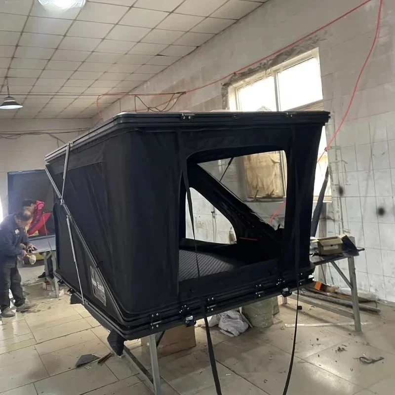 Auto Parts Z Shape Aluminium Triangle Hard Shell Rooftop Tent Waterproof For SUV Outdoor Camping