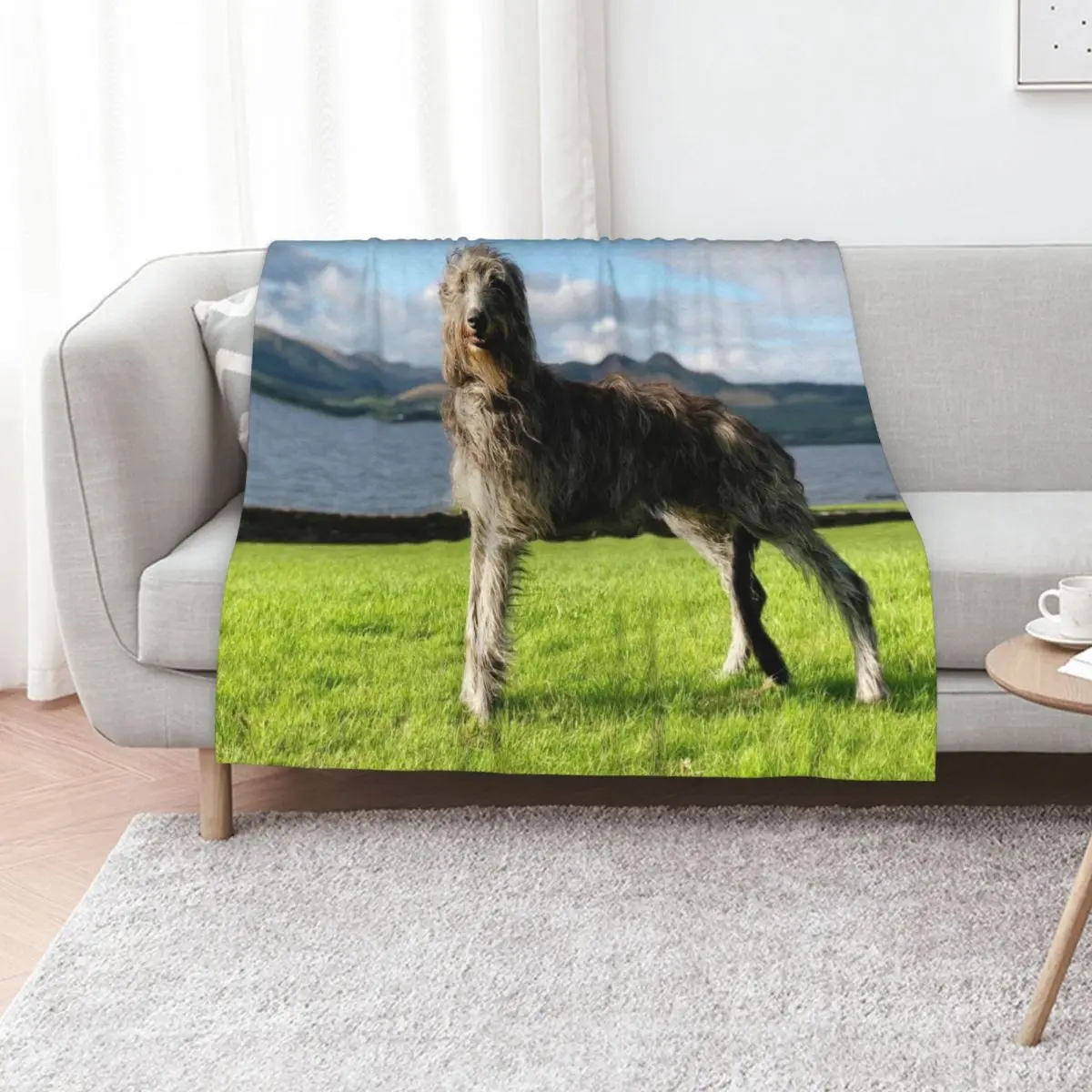 Stunning Scottish Deerhound in Scotland Throw Blanket Plush Thermal halloween Weighted Hairy Fashion Sofas Blankets