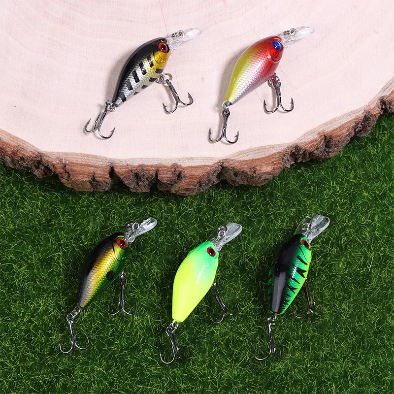 New 5Pcs/Box Crankbait Rock Fish Bass Fishing Lure Set 4.4g Artificial Baits Topwater Crank Wobblers Fishing Tackle
