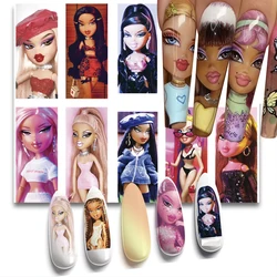 1 Sheet Cute Girl 3D Nail Stickers Self Adhesive Transfer Sliders Anime Stickers Nail Decorations Press on Nail