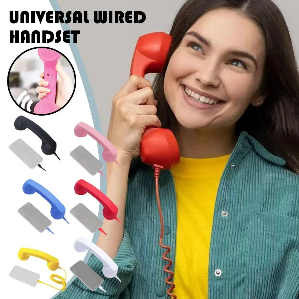 

Ретро телефонная трубка Type-C Проводные наушники с прямой вставкой Телефонный наушник Микрофон Опора Динамик