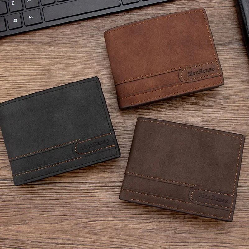 Card Wallets Men’s PU PU Leather Wallet  Short Bifold Coin Purse Vintage Purses for Cash & Cards Ulti Functional Wallet