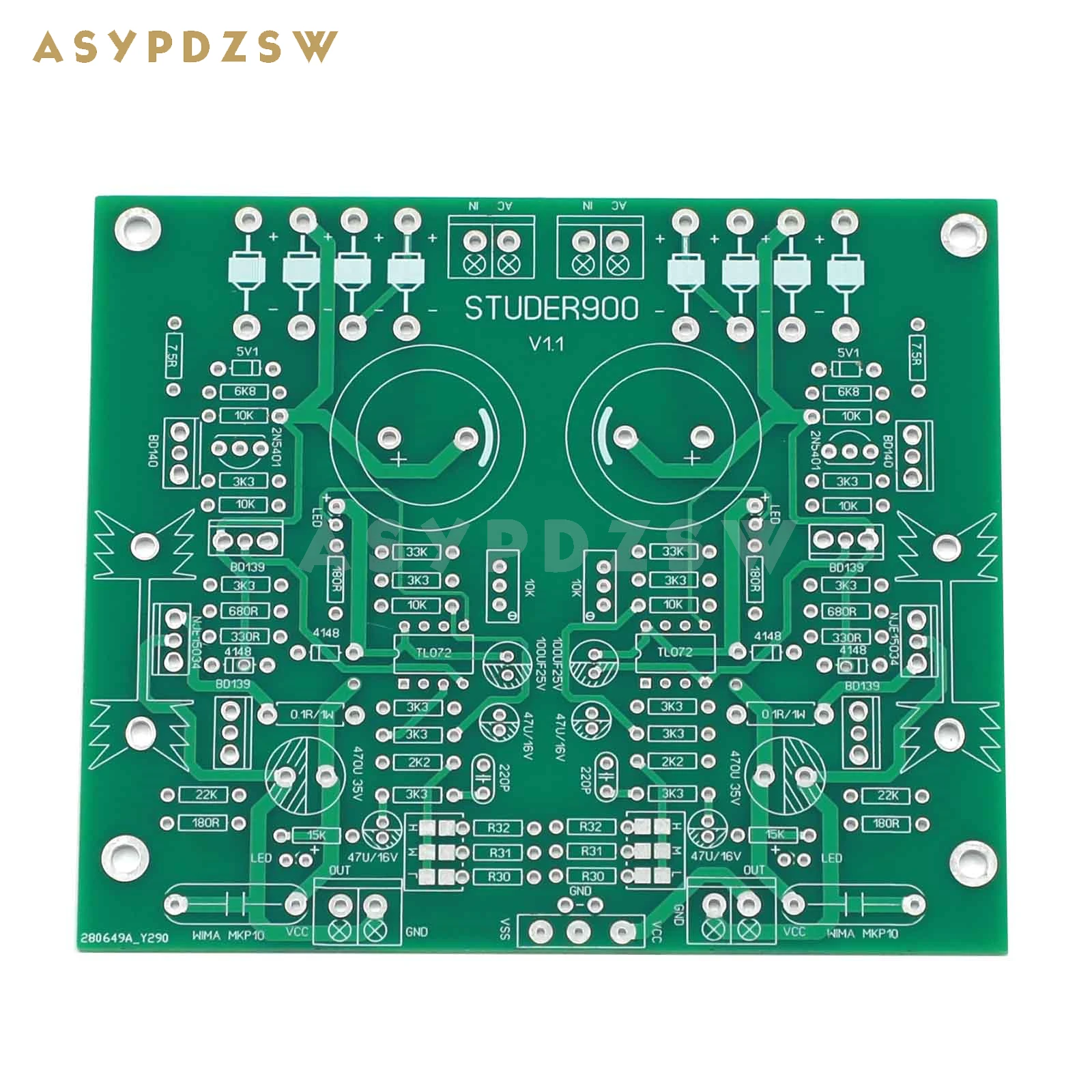 Base on STUDER 900 circuit 2 Way Power supply bare PCB For preamplifier/DAC