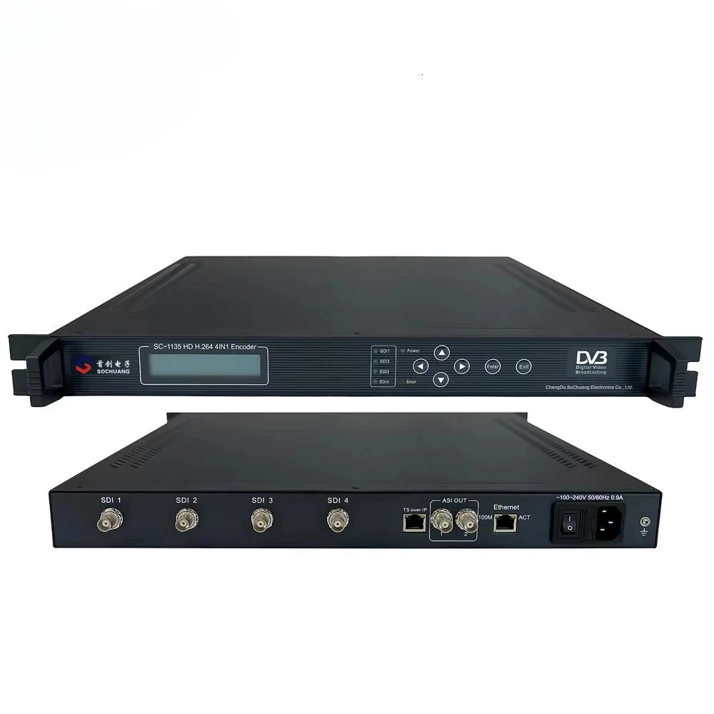 

SC-1135 H.264 1U Encoder for Digital TV System Full HD 1080p Video SDI Input with Audio FCC Certified for Hotel Use