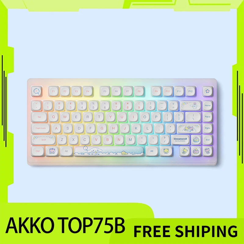 

Akko Top75 Mechanical Keyboard Wireless Three Mode Bluetooth Customized Rgb Ergonomics Gaming Cute Accessories For Office Girl