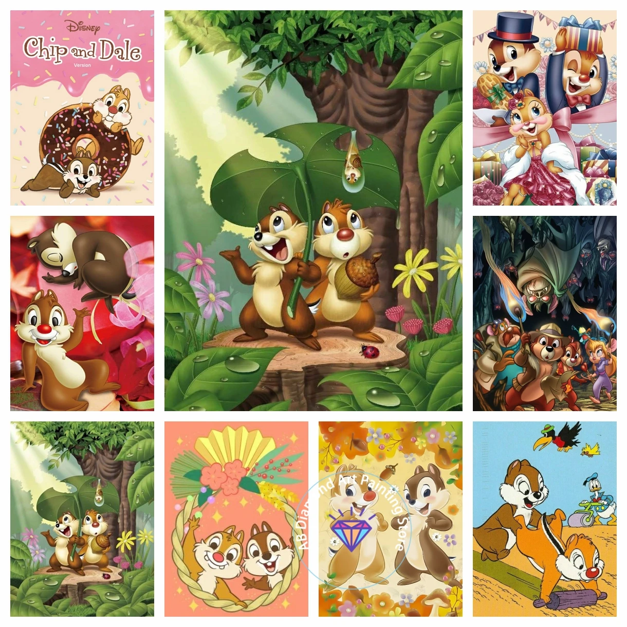 

Chip 'n' Dale AB Diamond Painting Kit 5D DIY Diamond Embroidery Cross Stitch Handmade Art Gift Crafts Home Decor Gift
