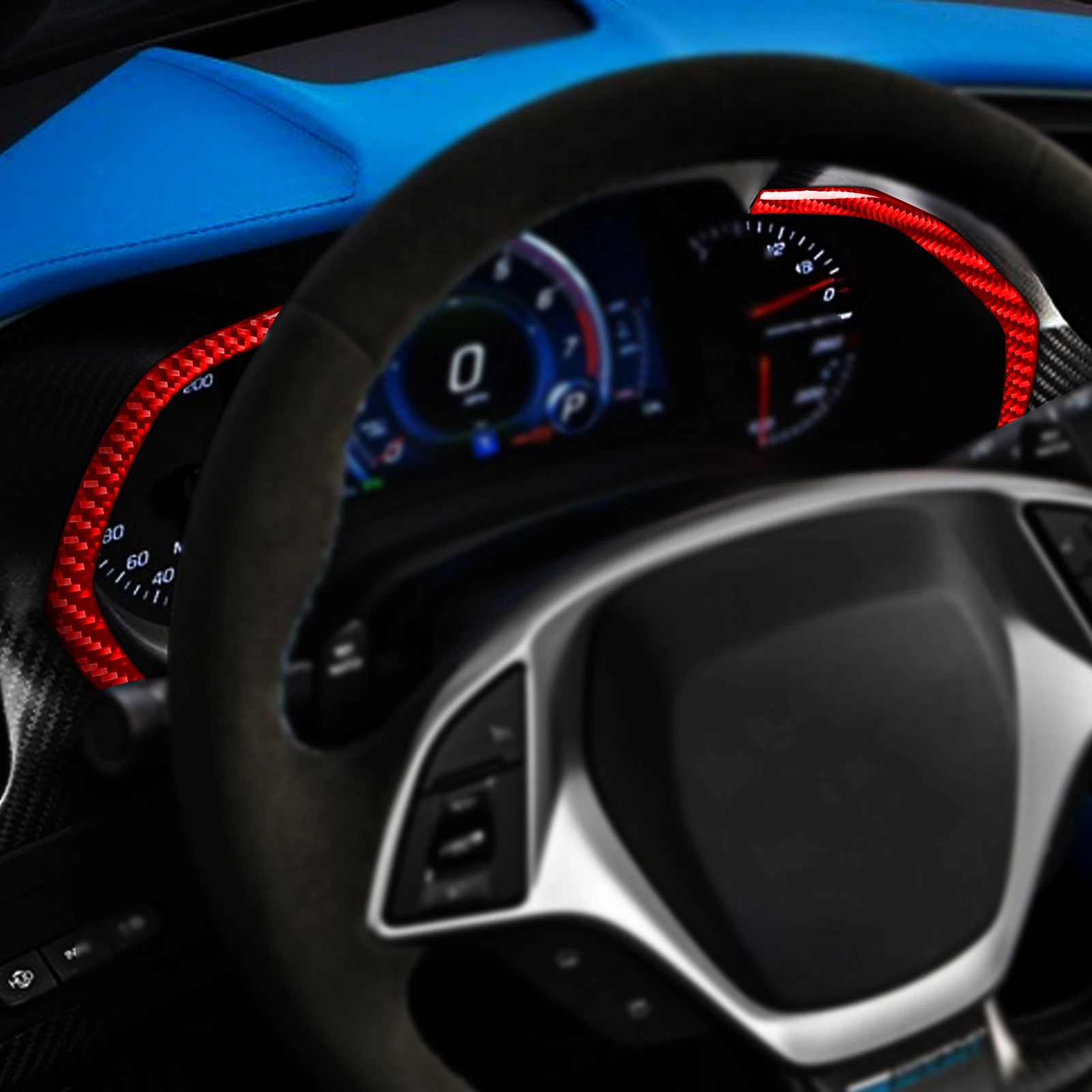 For Corvette C7 Accessories Interior 2014-2019 Instrument Speedometer Frame Carbon Fiber Trim Decal Auto Sticker
