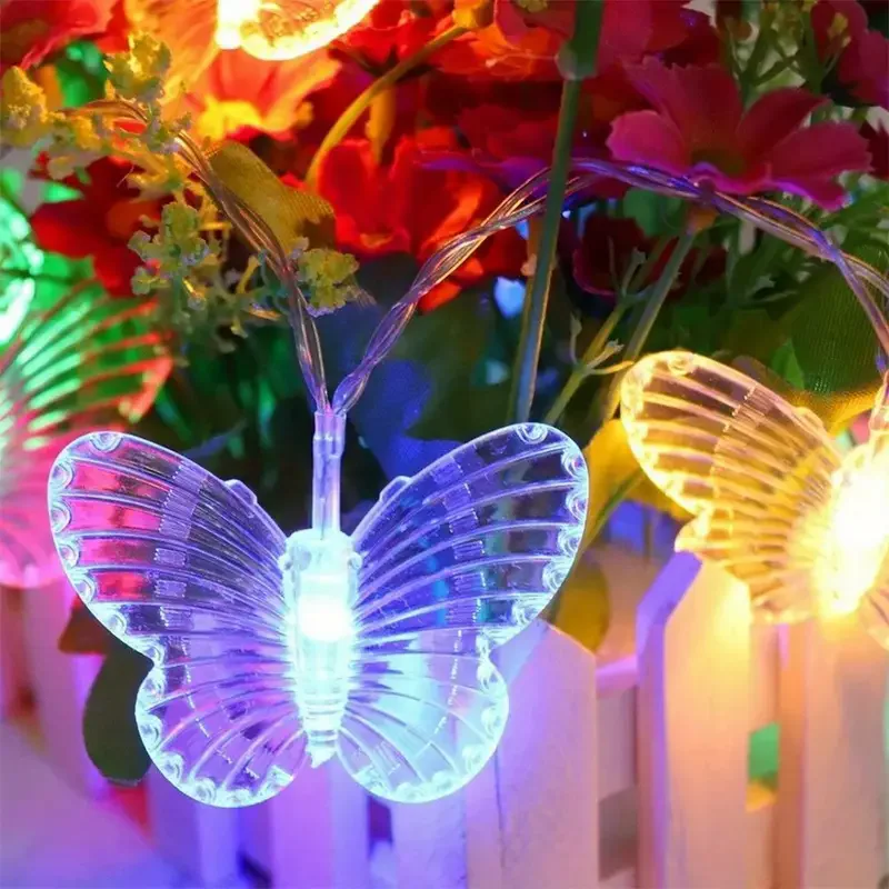 6M 40LEDS Bunte Schmetterling Lichterketten Für Urlaub Lichterkette Hof Garten Hochzeit Party Dekoration Zimmer Licht Dekor – Detail 6