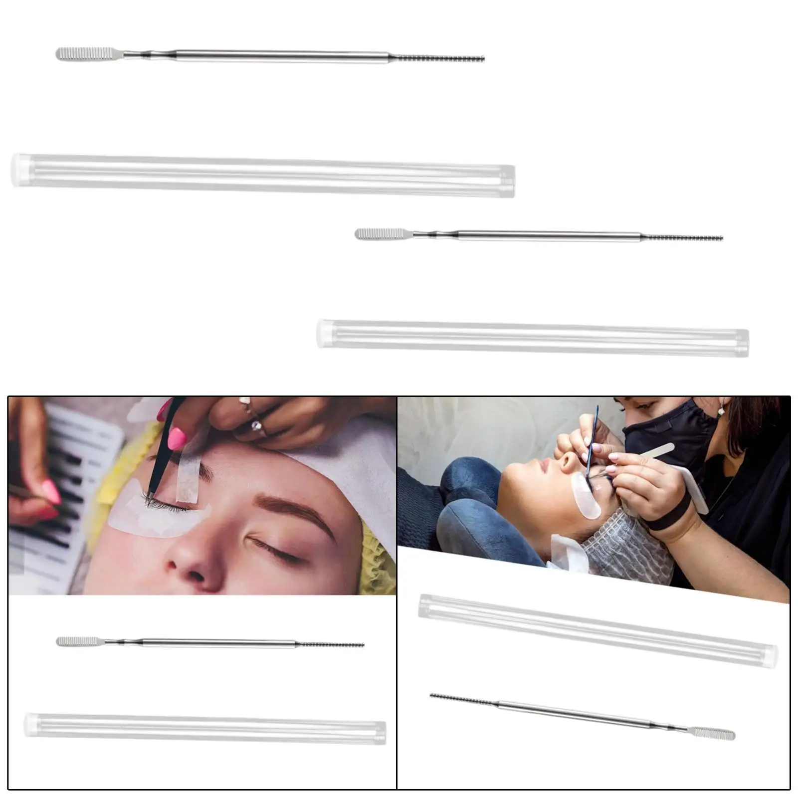 Lash Lifting TOOL,โลหะLift Rod,แปรงคิ้ว,หวีขนตาพร้อมป้องกันกรณี,Lash Tintเครื่องมือสําหรับEyelash Curling,EXTENSION